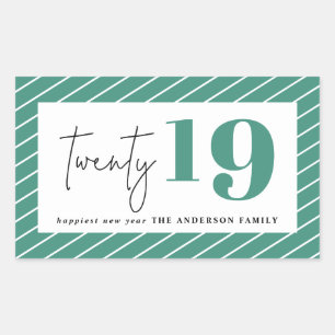 Zwanzig kühne Grafik im neuen Jahr Rechteckiger Aufkleber