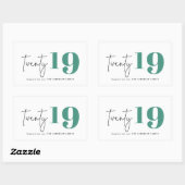 Zwanzig kühne Grafik im neuen Jahr Rechteckiger Aufkleber (Blatt)