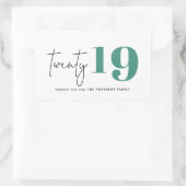 Zwanzig kühne Grafik im neuen Jahr Rechteckiger Aufkleber (Tasche)