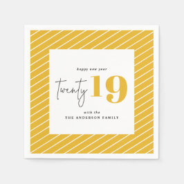 Zwanzig kühne grafische Neujahrsparty Serviette