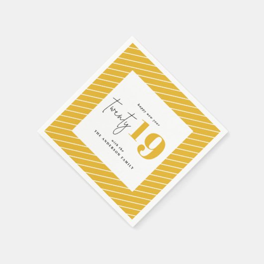 Zwanzig kühne grafische Neujahrsparty Serviette (Ecke)