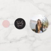 Zwanzig Rose Gold & Black Modern 21. Geburtstag Konfetti (Rückseiten)