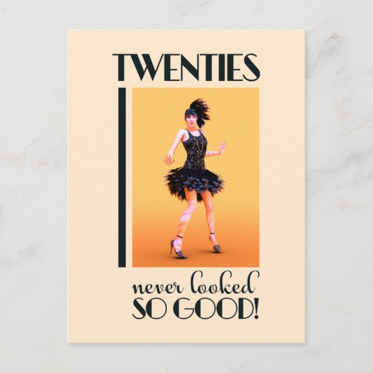 Zwanzig sahen nie so gut Vintag aus Postkarte (Vorderseite)