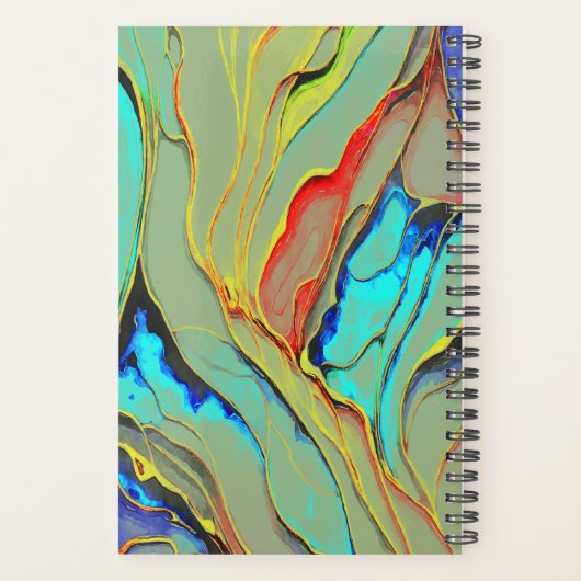 ZWANZIG VIER RETRO-WASSERFARBEN-DESIGN PLANER (Rückseite)