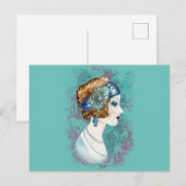Zwanziger Dame. Postkarte (Vorne/Hinten)