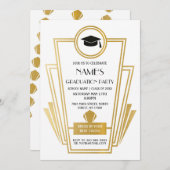 Zwanzigerjahre Abschluss-Party-Kunst-Deko laden Einladung (Vorne/Hinten)