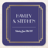 Zwanzigerjahre der Kunst-Deko-Untersetzer Marine Rechteckiger Pappuntersetzer (Vorderseite)