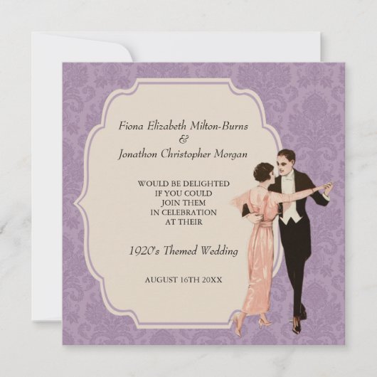 Zwanzigerjahre, die Einladungs-Vintage Einladung (Vorderseite)