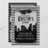 Zwanzigerjahre, Gatsby Party Einladungen (Vorne/Hinten)