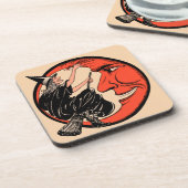 Zwanzigerjahre Halloween-Hexe Getränkeuntersetzer (Linke Seite)