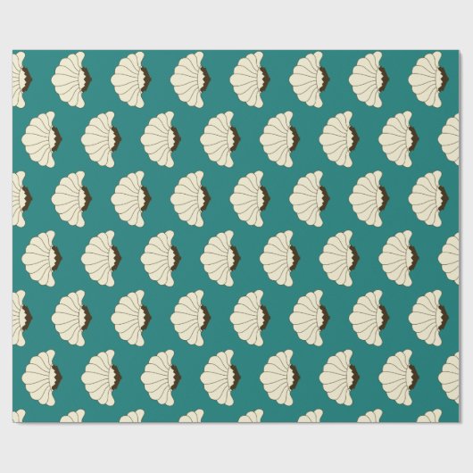 Zwanzigerjahre Kunst-Deko-Creme-Blumen-Blüte u. Geschenkpapier (Flach)