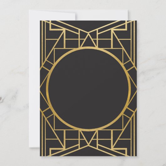 Zwanzigerjahre Kunst-Deko Gatsby großes Einladung (Rückseite)