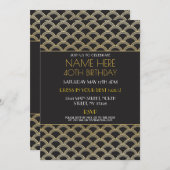 Zwanzigerjahre Kunst-Deko-Geburtstag Gatsby Party Einladung (Vorne/Hinten)