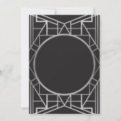 Zwanzigerjahre Kunst-Deko-Geburtstag Gatsby Silber Einladung (Rückseite)