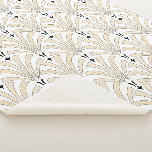 Zwanzigerjahre Kunst-Deko-noble schwarze u. Sherpadecke (3/4)