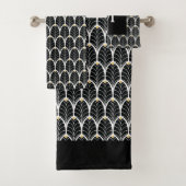 Zwanzigerjahre Kunst-Deko Schwarzes u. Badhandtuch Set (Insitu)