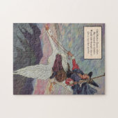 Zwanzigerjahre Mutter Gans, die ihre riesige Gans Puzzle (Horizontal)