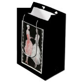 Zwanzigerjahre Prallplatten-Mode Mittlere Geschenktüte (Vorderseite Schrägansicht)