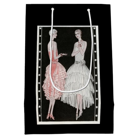 Zwanzigerjahre Prallplatten-Mode Mittlere Geschenktüte (Rückseite)