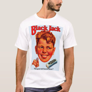 Zwanzigerjahre schwarze Jack-Gummianzeige T-Shirt