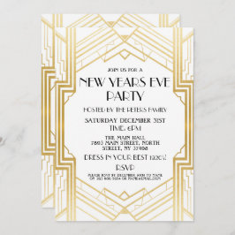 Zwanzigerjahre Silvester laden Gatsby Party-Gold Einladung