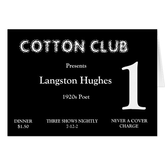 Zwanzigerjahre Tischnummer-Karte (Vorderseite (Horizontal))