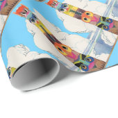 Zwanzigerjahre Totempfahldruck Geschenkpapier (Rolleneckpunkt)