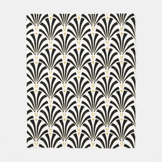 Zwanzigerjahre Vintage Kunst-Dekopalmetto-Fans Fleecedecke (Vorderseite)