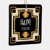 Zwanzigerjahre Vintager Geo Kunst-Deko | Keramikornament (Rechts)