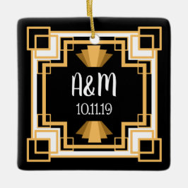 Zwanzigerjahre Vintager Geo Kunst-Deko | Keramikornament