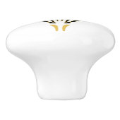 Zwanzigerjahre Vintager Keramikknauf (Seitenansicht)