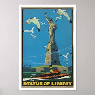 Zwanzigerjahre Vintages Freiheitsstatue Posterette Poster