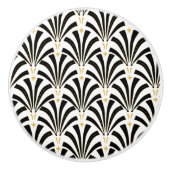 Zwanzigerjahre Vintages Kunst-Deko-Fan-Muster Keramikknauf (Vorderseite)