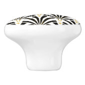 Zwanzigerjahre Vintages Kunst-Deko-Fan-Muster Keramikknauf (Seitenansicht)