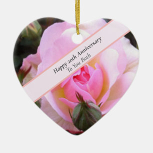 Zwanzigste Hochzeit Jahrestag Perfekte englische R Keramik Ornament