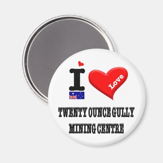 ZWANZIGSTE STADTZENTRUM GULLY MINING - I Liebe Magnet (Vorderseite/Rückseite)