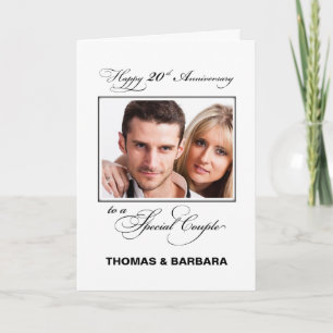 Zwanzigster Hochzeitstag mit individuellem Namen u Karte