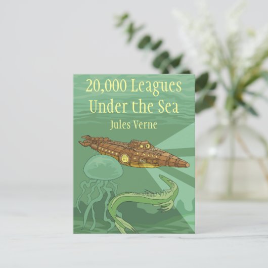 Zwanzigtausend Ligen unter dem Sea-Jules Verne Postkarte (Stehend Vorderseite)