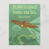 Zwanzigtausend Ligen unter dem Sea-Jules Verne Postkarte (Vorderseite)