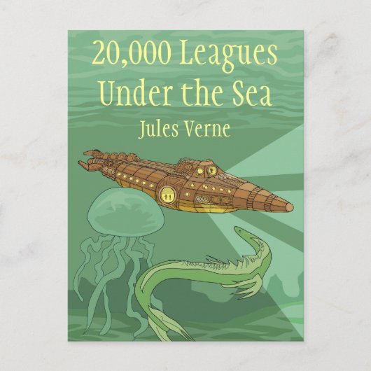 Zwanzigtausend Ligen unter dem Sea-Jules Verne Postkarte (Vorderseite)