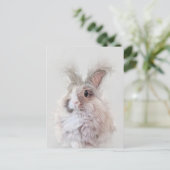 Zwarf Angora Rabbit Wildlife Portrait Postkarte (Stehend Vorderseite)