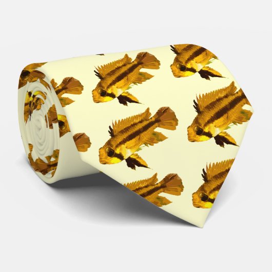 Zwarf Apistogramma Cichlid Fisch Krawatte (Gerollt)