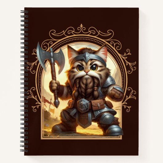 Zwarf Feline Fantasy Adventure Notizblock (Vorderseite)