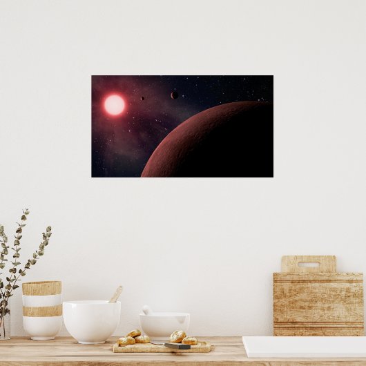 Zwarf Star Alien Planets Space Art Poster (Küche)