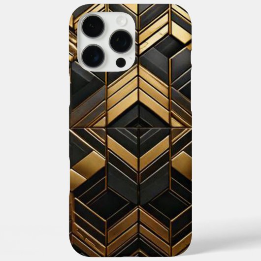 Zwart goud bling retro Case-Mate iPhone hülle (Rückseite)