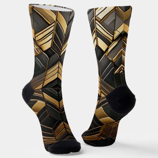 Zwart goud bling sokken dames socken (Gewinkelt)