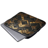 Zwart Goud Retro Laptop Sleeve (Vorne Knopf)