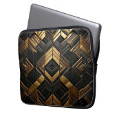 Zwart Goud Retro Laptop Sleeve (Vorderseite Links)