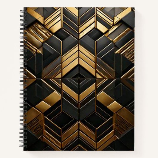 Zwart Goud Retro  Notizblock (Vorderseite)