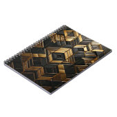 Zwart goud retro  notizblock (Linke Seite)